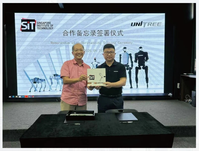 Unitree and Singapore Institute of Technology cooperation event pictured in the manufacturer manual