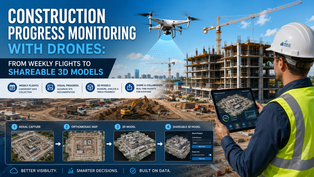Construction Progress Monitoring with Drones: From Weekly Flights to Shareable 3D Models