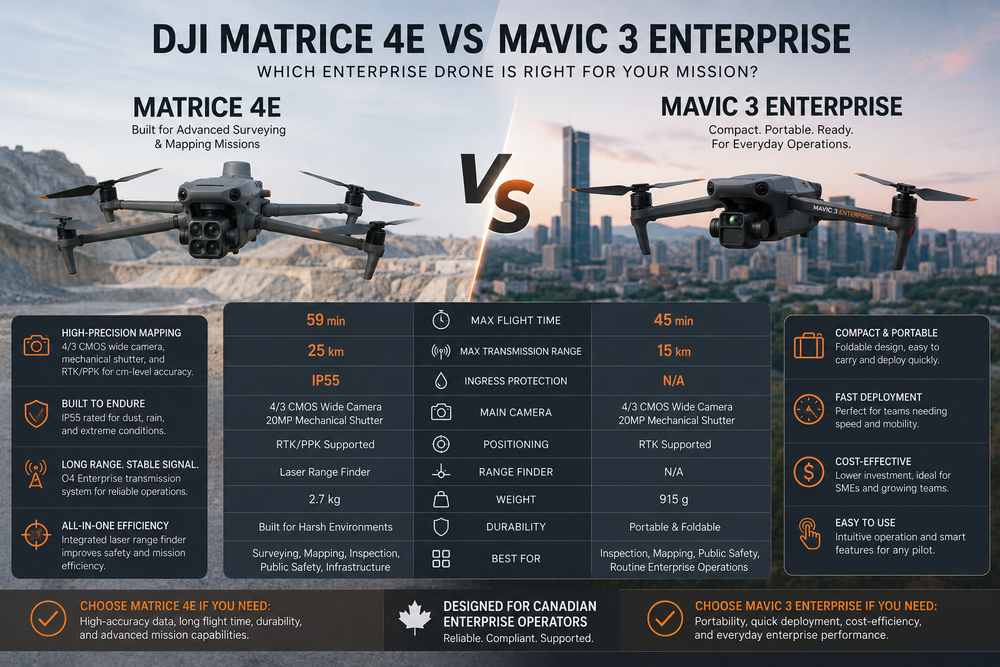 DJI Matrice 4E vs Mavic 3 Enterprise: Best Drone for Surveying and Construction Mapping