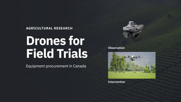 Drones for Field Trials equipment guide cover with a real DJI Mavic 3M for observation and Agras T50 spreading footage for intervention.