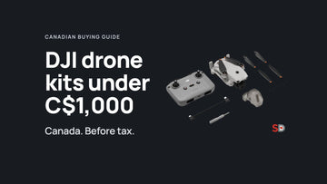 DJI Lito 1 Standard kit with RC-N3 and accessories on a dark background beside a C$1,000 pre-tax budget headline.
