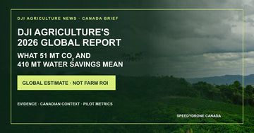 DJI Agriculture 2026 global report on agricultural drones, carbon reduction and water savings with context for Canadian farming