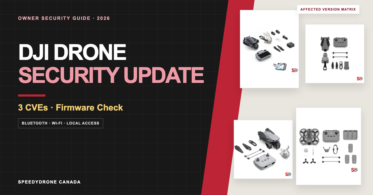 DJI Consumer Drone Security Update 2026: Bluetooth/Wi-Fi CVEs, Affected Models, Firmware Versions & What Owners Should Check