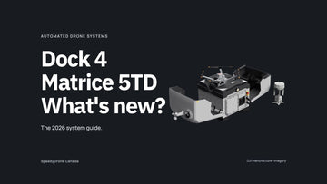 DJI Dock 4 open with a Matrice 5TD and O4 Ground Station beside a 2026 guide headline on a dark background.