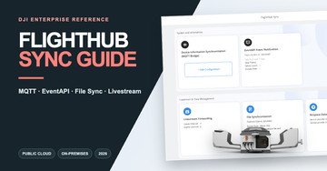 DJI FlightHub Sync dashboard and DJI Dock 3 beside the title FlightHub Sync Guide
