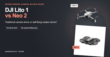 DJI Lito 1 and Neo 2 drones beside a traditional camera drone or self-flying creator drone comparison headline