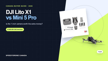 DJI Lito X1 package with drone, RC-N3 and accessories; DJI Mini 5 Pro compact camera drone