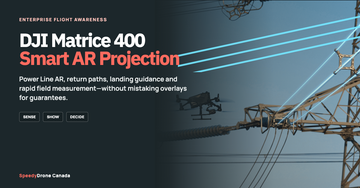 DJI Matrice 400 Smart AR Projection guide with Power Line AR over transmission infrastructure