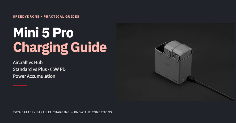 DJI Mini 5 Pro Charging Guide: Aircraft vs Hub, Standard vs Plus Batteries, 65W Charging & Power Accumulation