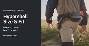 Hypershell Size & Fit editorial cover with a rear-view photograph of the hip belt worn over outdoor clothing
