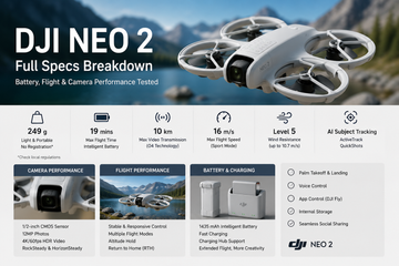 DJI Neo 2 Full Specs Breakdown: Battery, Flight and Camera Performance Tested