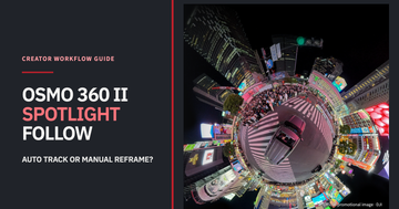 DJI Osmo 360 II night footage rendered as a tiny planet with a vehicle in the centre