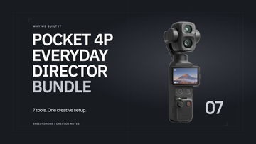 Pocket 4P Everyday Director Bundle titled cover with a genuine twin-lens Pocket 4P camera and seven-tools subtitle.
