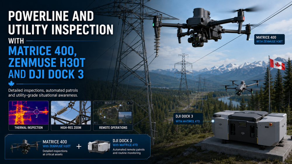 Powerline and Utility Inspection with DJI Matrice 400, Zenmuse H30T and Dock 3