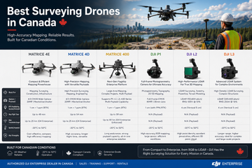 Best Surveying Drones in Canada: Matrice 4E, Matrice 4D, Matrice 400, P1, L2 and L3