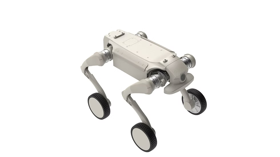 Agibot D1 Ultra wheeled robot, front angled view on white background.