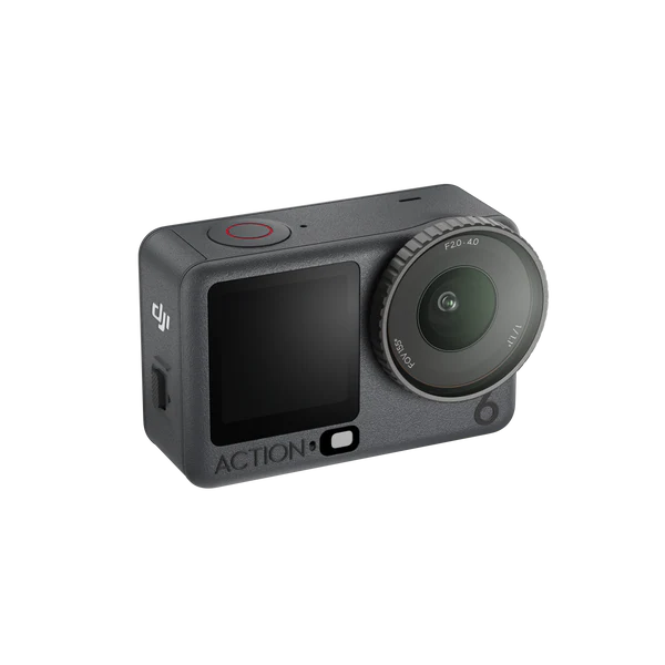 DJI Osmo Action 6 camera and Standard Combo on a bright ice background