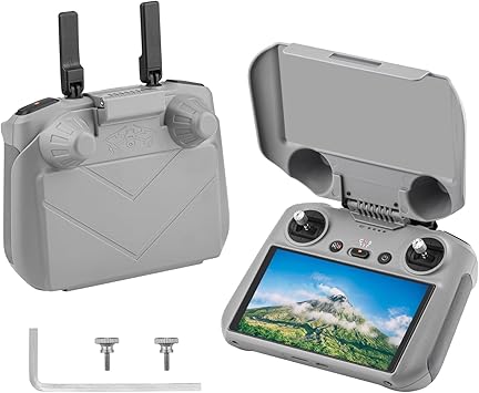 DJI RC 2 sun hood shown installed, with mounting parts; RC 2 bundle versions only, controller not included.