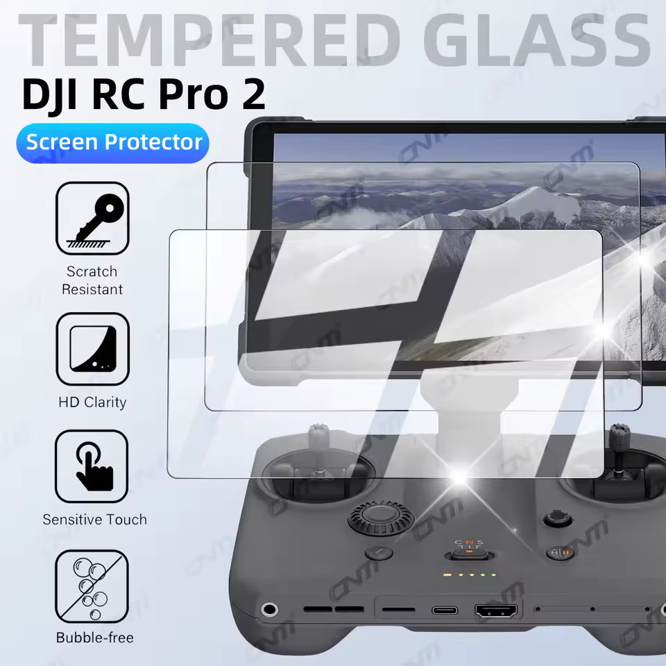 Screen protector shown on DJI RC Pro 2 for fit illustration; RC Pro 2 bundle version only, controller not included.