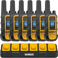 Six DeWalt DXFRS800 two-way radios and one six-port charging dock