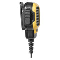 Side view of the DeWalt DXFRSRM1 remote speaker microphone showing its push-to-talk button