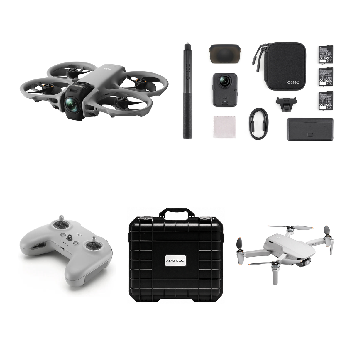 What's in the box — DJI Avata 360 + Osmo 360 II All-Around Explorer Bundle