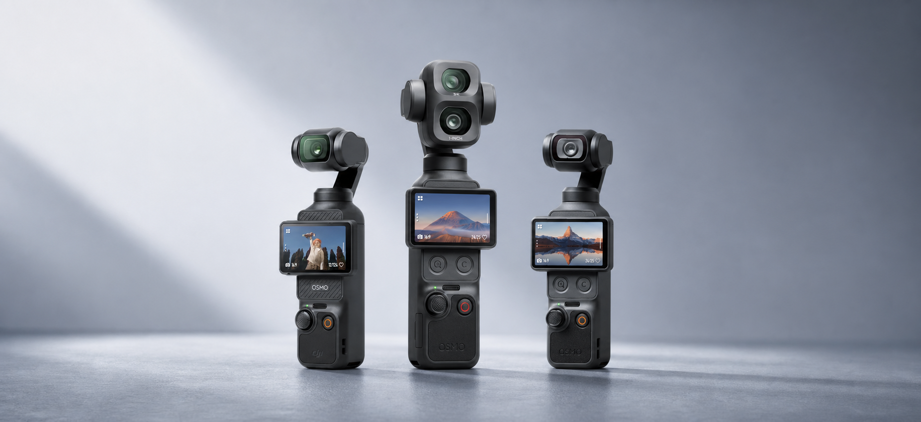DJI Osmo Pocket 4P, Pocket 4 and Pocket 3 cameras