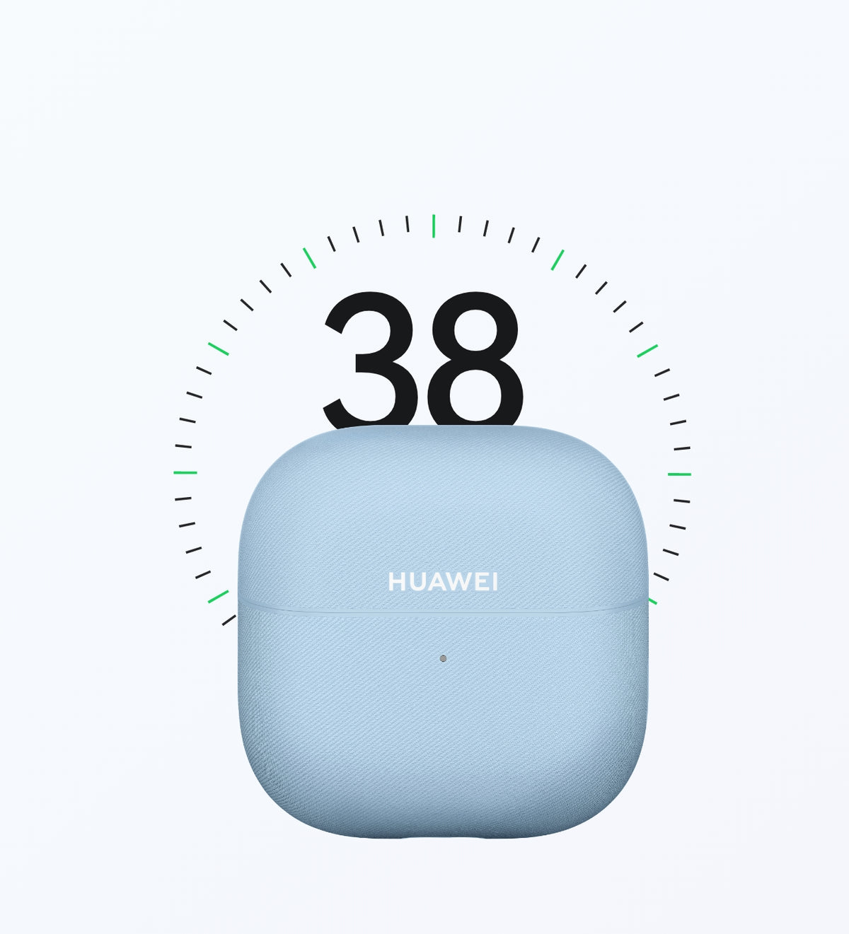HUAWEI FreeClip 2 Blue denim-textured charging case, up to 38 hours of total battery life