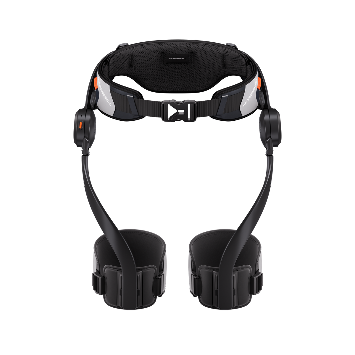 Front interior view of Hypershell X Carbon exoskeleton with waist belt and leg supports