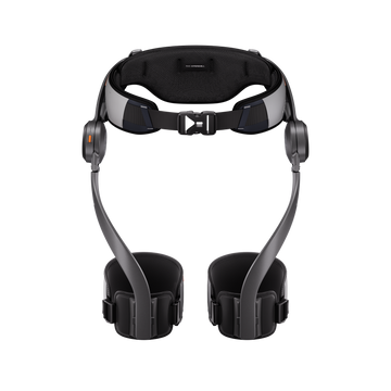 Front interior view of Hypershell X Go exoskeleton with waist belt and leg supports