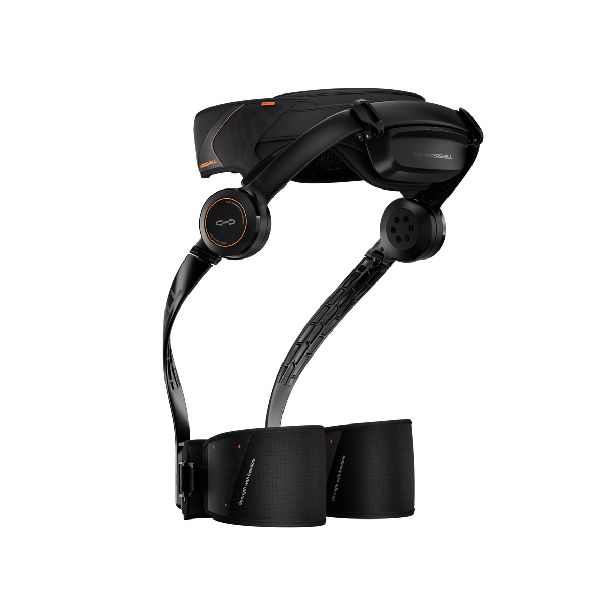Hypershell X Max S black exoskeleton, rear three-quarter view