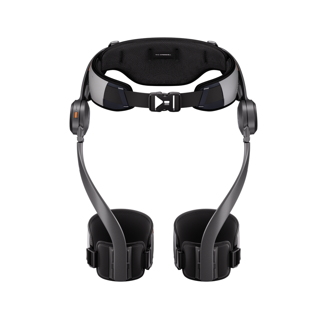 Front interior view of Hypershell X Pro exoskeleton with waist belt and leg supports