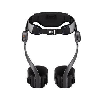 Front interior view of Hypershell X Pro exoskeleton with waist belt and leg supports