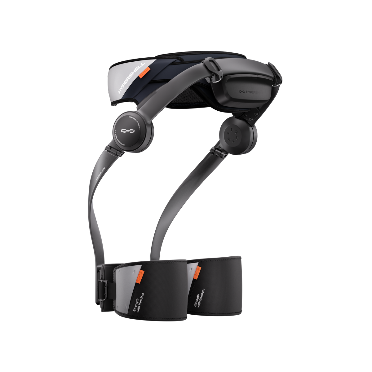 Rear three-quarter view of the Hypershell X Pro powered exoskeleton