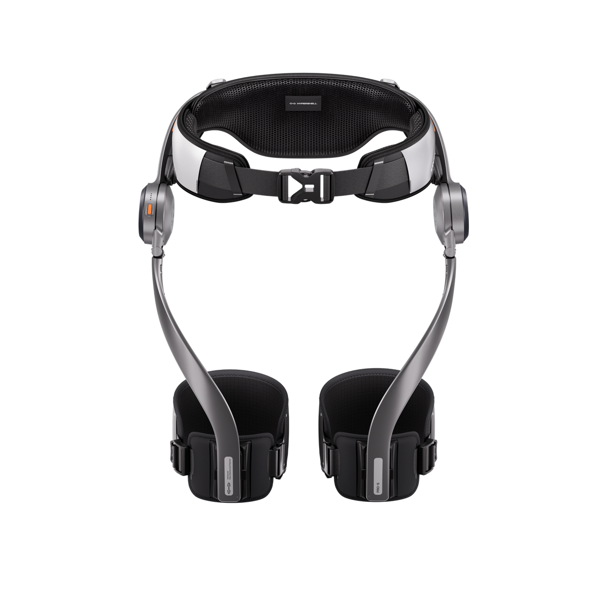 Hypershell X Pro S black exoskeleton, front interior view