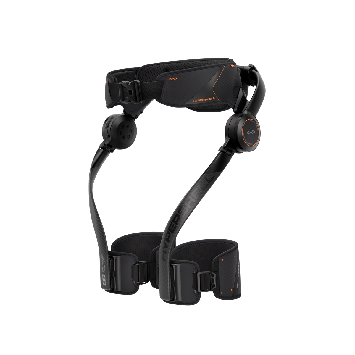 Three-quarter product render of Hypershell X Ultra powered exoskeleton