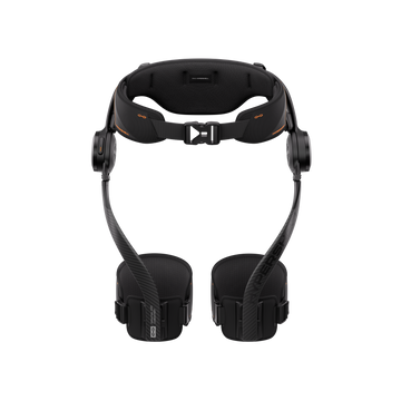 Front interior view of Hypershell X Ultra exoskeleton with waist belt and leg supports