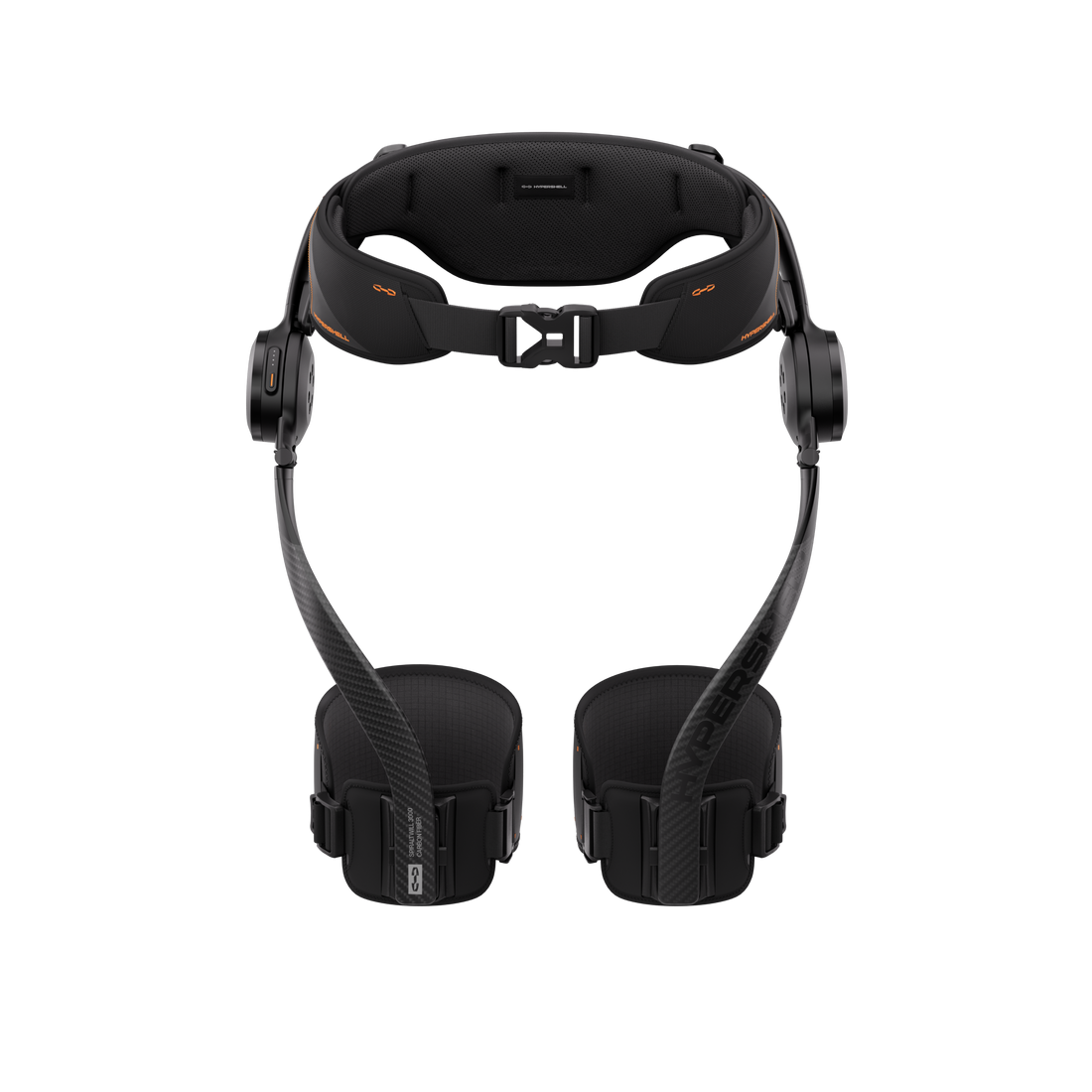 Hypershell X Ultra S black exoskeleton, front interior view