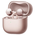 HUAWEI FreeClip 2 Rose Gold earbuds displayed in the open charging case, angled view