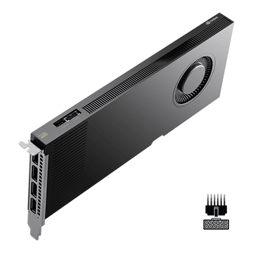 PNY NVIDIA RTX PRO 4000 Blackwell 24GB graphics card, three-quarter view