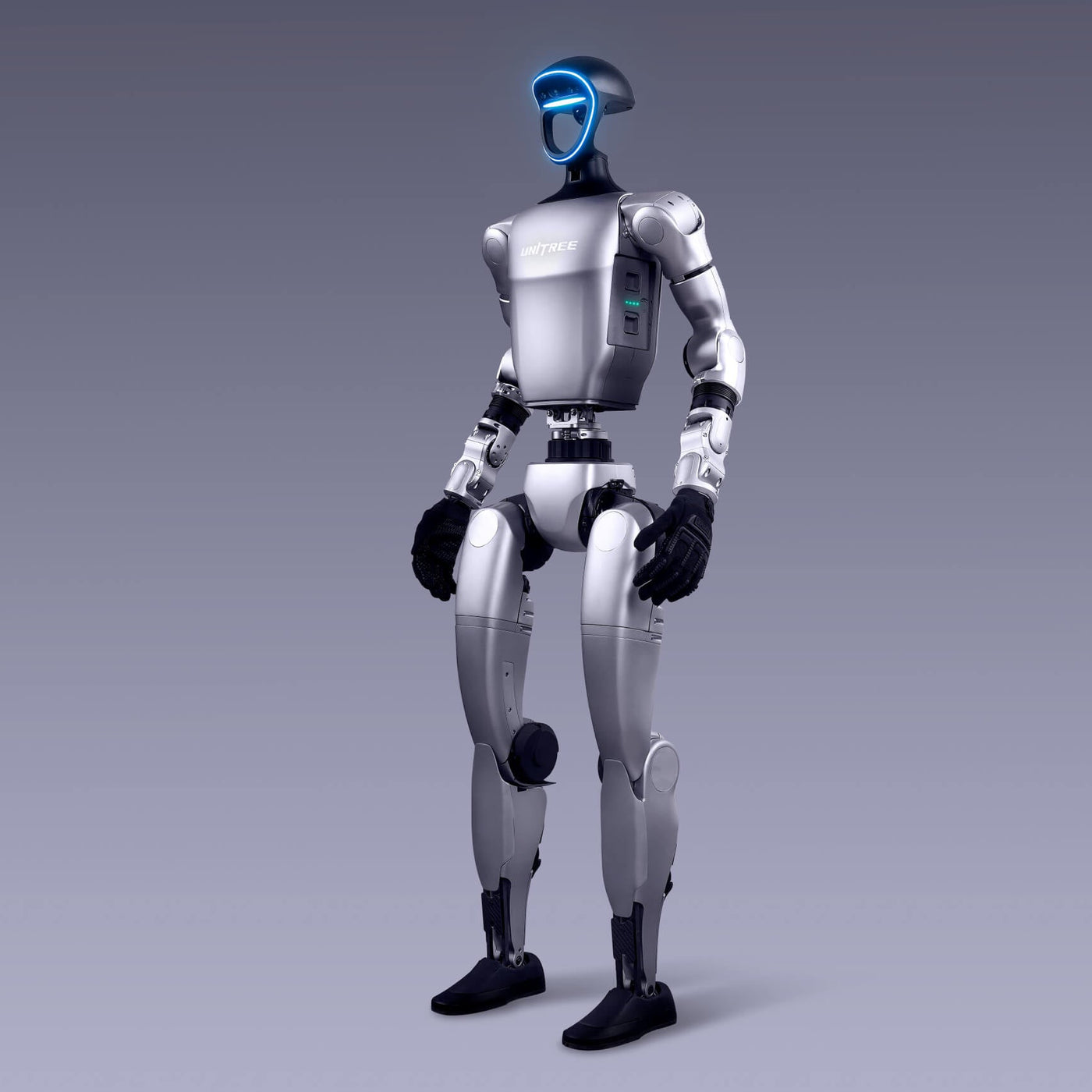 Unitree G1 humanoid robot with a five-finger hand configuration for robotics research